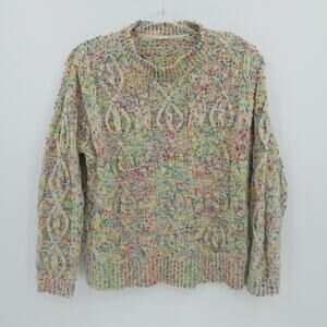 Oddy Sweater Womens S/M Multicolored Speckled Cable Knit Artsy Boho‎ Indie